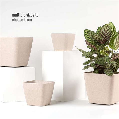 Eha Set of 2 Earth-Friendly 9" Daisy Self-Watering Planters | Medium ...
