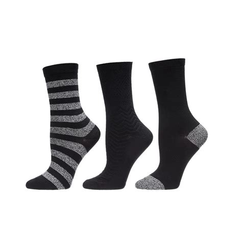 Women's 3 Pair Pack Marled Stripe Buttersoft Crew Socks