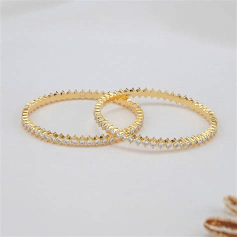 92.5 Gold Plated Stone Bangles Online | Buy Jivika Stone Pair Bangles ...