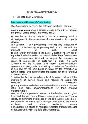 KSLU Penology - Penology & Victimology - KSLU - Studocu