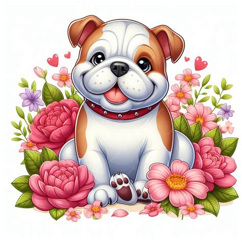Cute English Bulldog Dog Vector Cartoon illustration | Premium AI ...