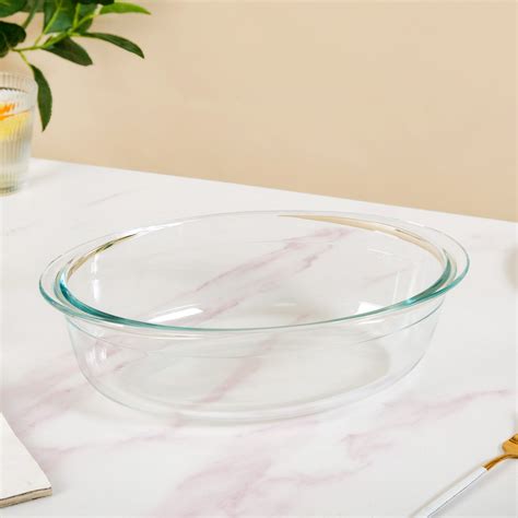 Transparent Oval Glass Casserole Dish With Lid 3300ml Online - Premium ...