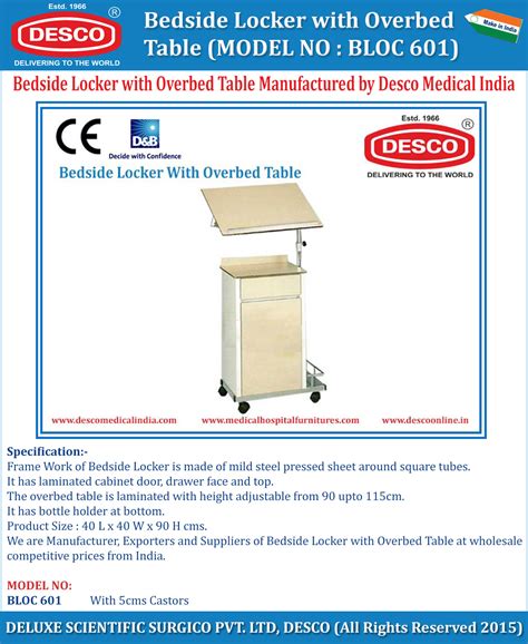 Medical Bedside Locker with Overbed Table - Manufacturers, Suppliers ...