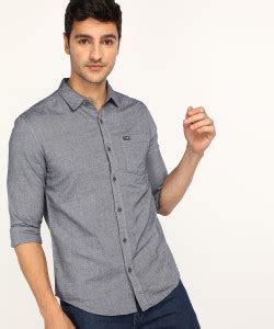 Wrangler Men Solid Casual Grey Shirt - Buy Wrangler Men Solid Casual ...