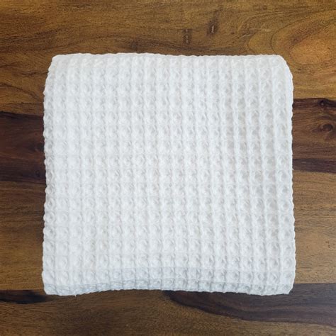 Plush Waffle Bath Towel - White