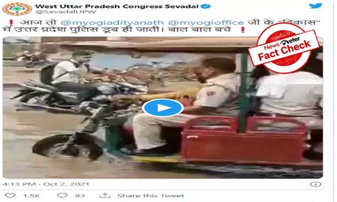 Fact Check: Video of police e-rickshaw overturning on waterlogged road ...