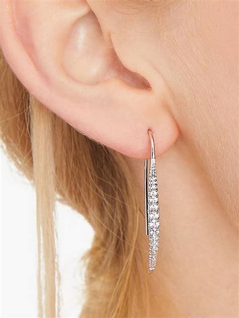 Jools by Jenny Brown Cubic Zirconia Sail Drop Earrings, Silver