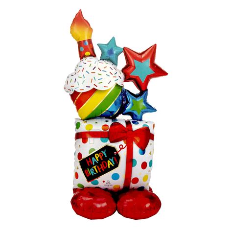 Stacked Happy Birthday 3-in-1 Cluster Foil Balloon | Foil Balloons in ...