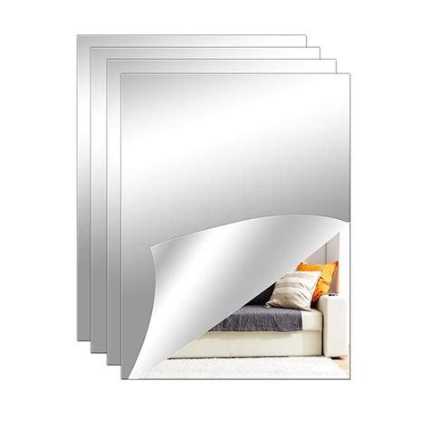 Delma Unframed Mirror Tiles Mirror Wall Stickers (Non Glass),Thick Self ...