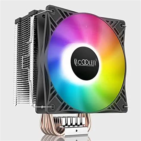 PCCOOLER RGB CPU Air Cooler with 4 Heat Pipes,120mm 4-Pin PWM Fan and ...