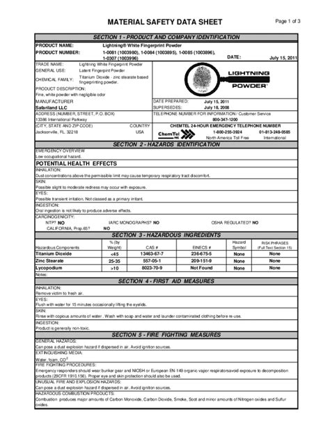 Image result for Baking Powder Safety Data Sheet