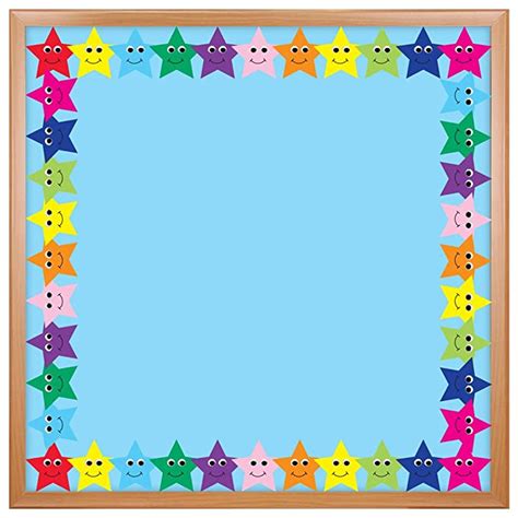 Hygloss Products, Inc Happy Multicolor Stars Die-Cut Border, 3" x 36 ...