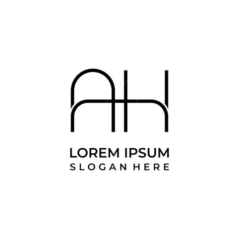 Premium Vector | Letter ah monogram logo letter a logo combined with letter h in line art style