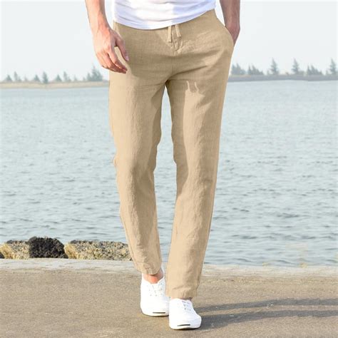 UTTOASFAY Mens Pants Fashion Men Casual Work Cotton Blend Pure Elastic ...