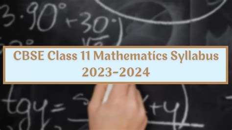 CBSE Class 11 Maths Syllabus 2023-24: Class 11th Maths Syllabus ...