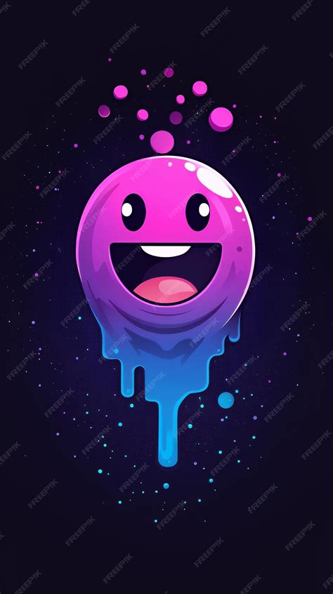 Smiling Dripping Emoji on Black Background | Premium AI-generated image