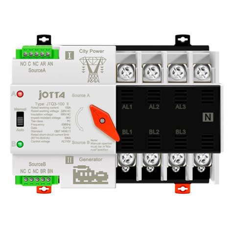 Jotta W2R-2P/3P/4P 100A 110V Mini ATS Automatic Transfer Switch 100 amp ...