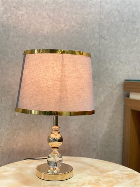 Gold Round Bedside Table Lamp For Bedroom & Living Room — Bharat Wholesales