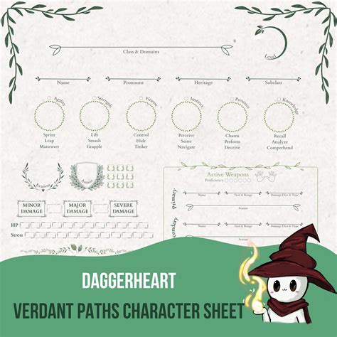 Daggerheart Character Sheet: Verdant Paths Theme (PDF) - Etsy