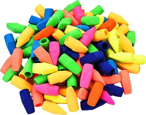 Amazon.com : Generic Pencil Top Erasers, Multicolor Pencil Erasers ...