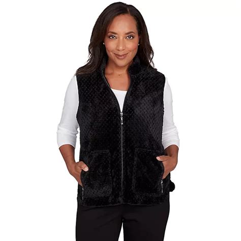Women's Alfred Dunner Plush Fleece Lined Mock Neck Vest
