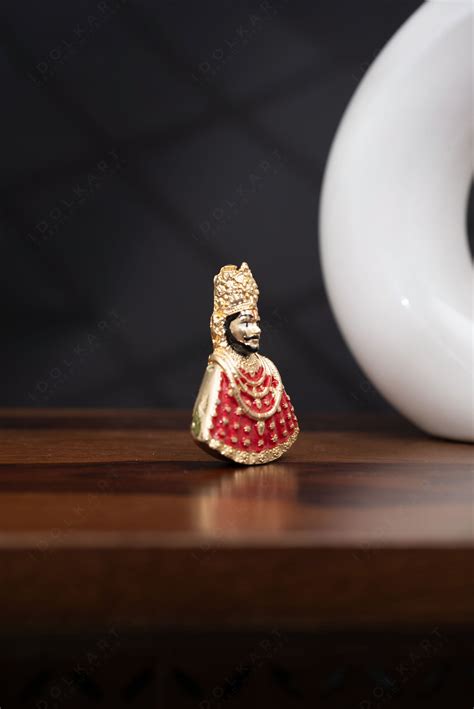 Pure Gold Coated Khatu Shyam Murti | Khatu Shyam ji Idol for Car Dashb