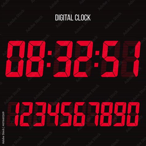 Image result for LED Digital Clock Numbers