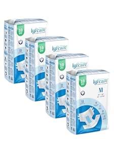 Lyfcare Open Tape Adult Diaper Medium Size (M) - 40 Units (Pack of 4 ...