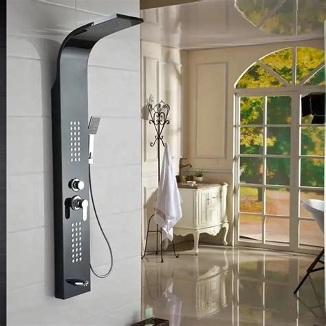 Stainless Steel Dual Flow Shower Panel with Hand Shower Set – Fossa Home