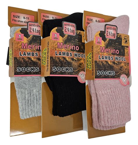 Women Merino Lamb Wool Socks, Thermal Heavy Duty Warm Winter Socks, 3 ...