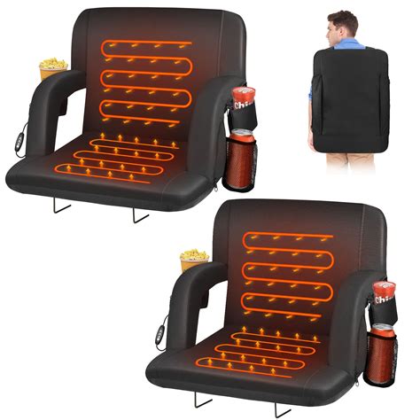 Snapklik.com : 2pcs Double Heated Stadium Seats For Bleachers