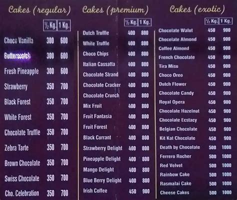 Menu at Cake Route, Navi Mumbai, Shop 8