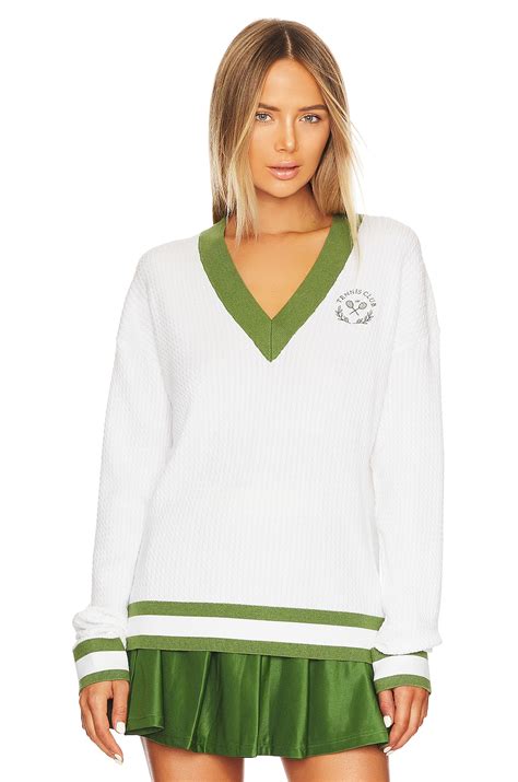 WeWoreWhat Oversized Sweater in Optic White & Court Green | REVOLVE