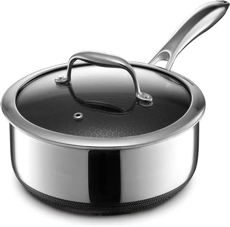 Amazon.com: HexClad Hybrid Nonstick 3-Quart Saucepan with Tempered ...