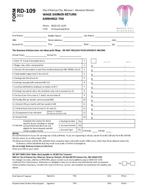 MO RD-109 - Kansas City 2022-2026 - Fill and Sign Printable Template Online