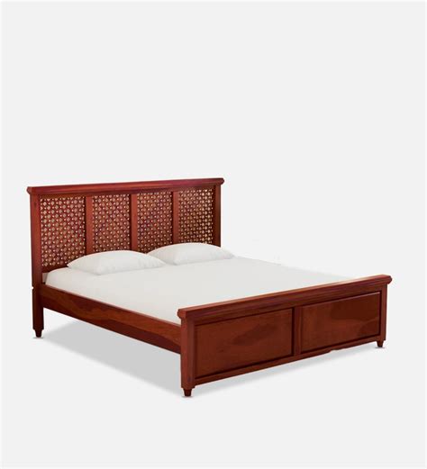 KRISA SOLID WOOD QUEEN SIZE BED IN HONEY OAK FINISH | Mfg. & Exporter ...