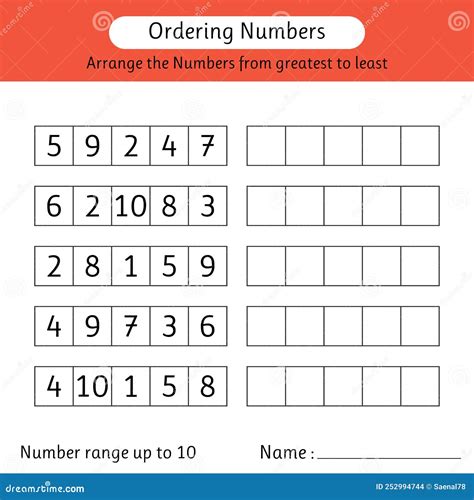 Image result for Ordering Numbers Worksheet.pdf