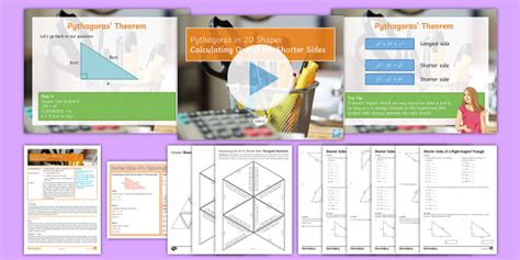 Pythagoras' Theorem in 2D Shapes Lesson 3: Calculating One of the Shorter