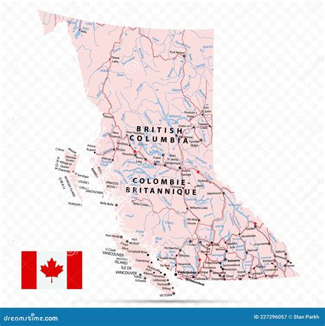 British Columbia Map stock vector. Illustration of city - 227296057