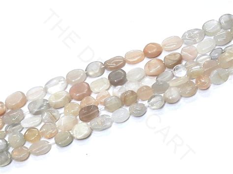 Peach Gray Oval Semi Precious Stones