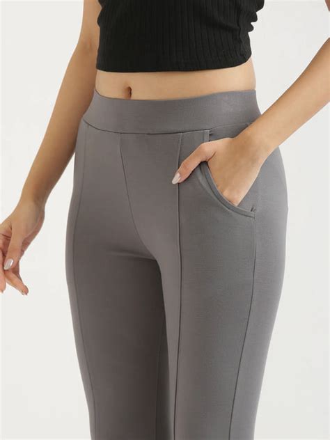 Women Cement Grey 4-Way Stretchable Pants