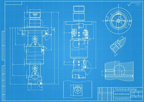Disegni di ingegneria meccanica su sfondo blu Tap tools trivellatore ...
