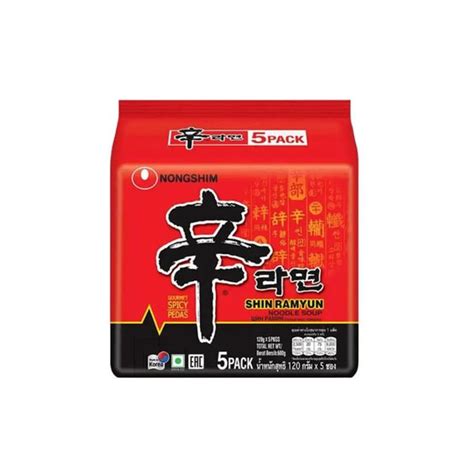Buy Nongshim Shin Ramyun - Spicy Noodles Pack of 5, 600g