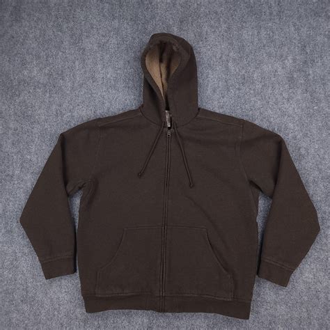 LL Bean Hoodie Mens Large Brown Katahdin Iron Works S… - Gem