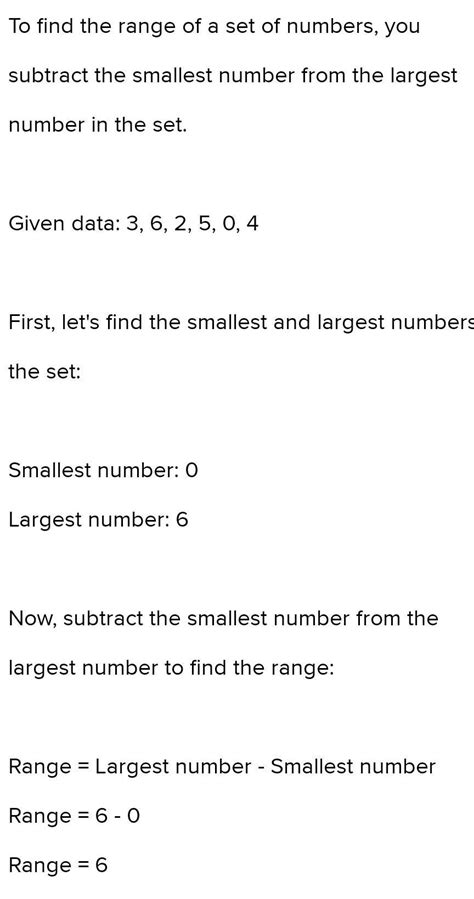 Find range from the following data: 3,6,2,5,0,4 - Brainly.in