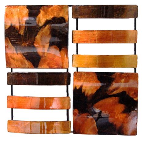 Heather Ann Creations 4 Abstract Geometric Squared Slats Modern Metal ...