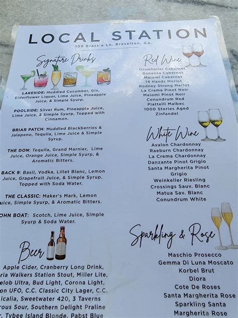 Menu at Local Station pub & bar, Braselton