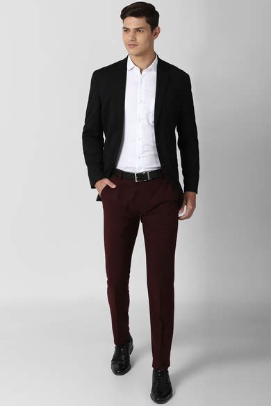 Buy Men Maroon Solid Formal Trousers Online - 686369 | Peter England