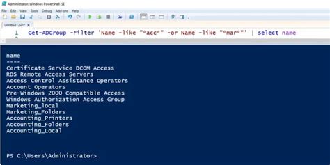Image result for Get-ADGroup PowerShell