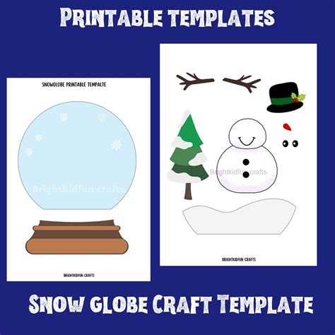 Snow Globe Printable Template| Winter Craft for Kids| Preschool Craft ...